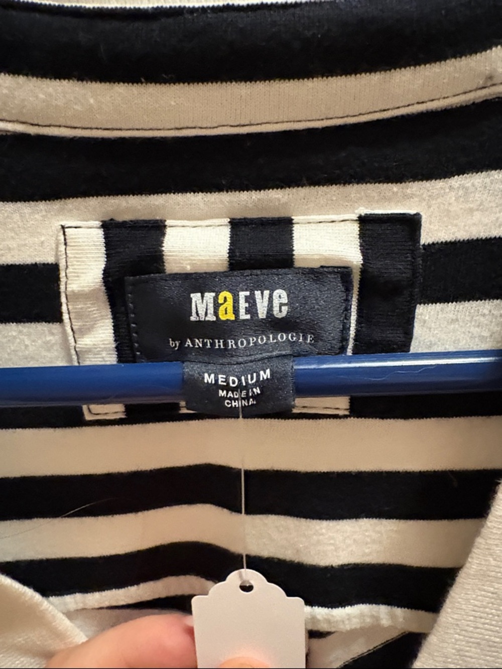 Anthropologie Maeve Black & White Striped Top - Picture 2 of 3